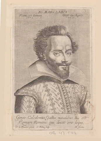 Portrait of John Barclay, Claude Mellan, 1624 Canvas Print