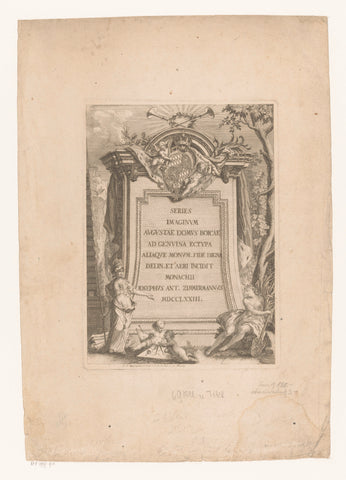 Titelpagina met sokkel, Joseph Anton Zimmermann, 1773 Canvas Print