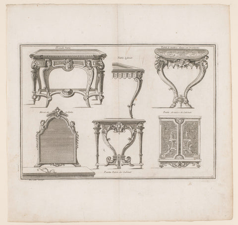 Mirror and tables, André-Charles Boulle, c. 1710 - c. 1720 Canvas Print