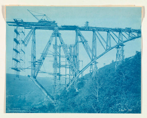 Construction of viaur viaduct in France by Societé de Construction des Battignolles, 4 November 1901, anonymous, 1901 Canvas Print