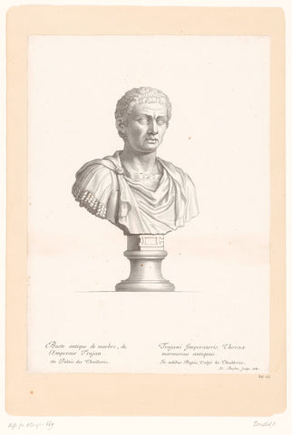 Antique bust of Trajan, Etienne Baudet, 1680 Canvas Print