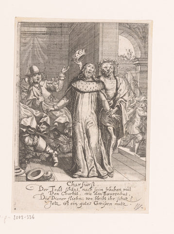 Elector and Death, Rudolph Meyer, 1650 Canvas Print