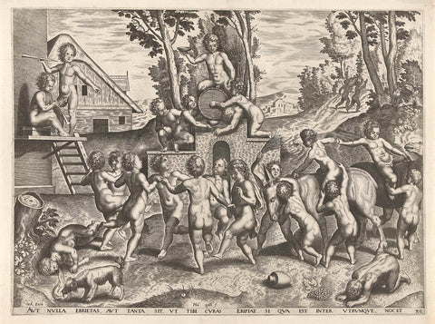 Children's bacchanal, Philips Galle, 1547 - 1570 Canvas Print