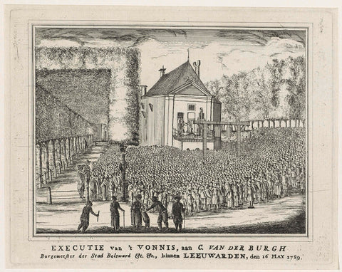 Execution of mayor Cornelis van der Burgh in Leeuwarden, 1789, Rienk Jelgerhuis, 1789 Canvas Print