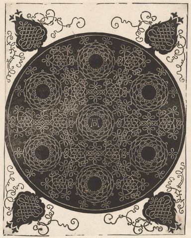 Embroidery example with seven wreath-shaped motifs, Albrecht Dürer, 1575 - 1585 Canvas Print