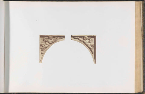 Plaster models for the tympanum of the arcade on the first floor of the Pavillon Sully, Édouard Denis Baldus, c. 1855 - c. 1857 Canvas Print