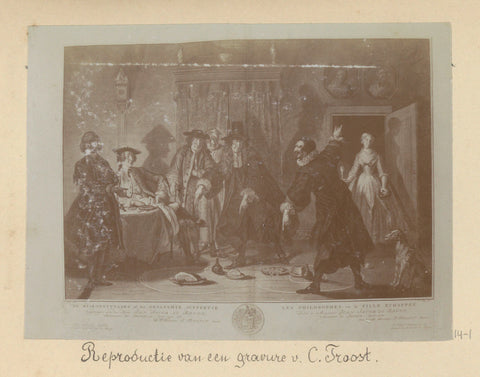 Reproduction of an engraving by Peter Tanjé after a painting by Cornelis Troost, Hendrik Herman van den Berg, in or after 1890 - in or before 1894 Canvas Print