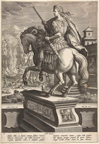 Emperor Otho on horseback, Adriaen Collaert, 1587 - 1589 Canvas Print