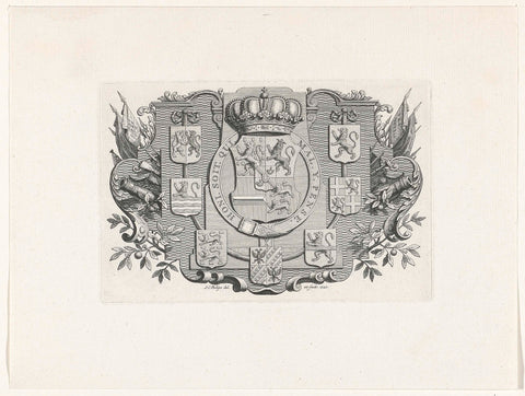 Coats of arms of Stadholder William IV and the seven provinces, 1747, Jan Caspar Philips, 1747 Canvas Print