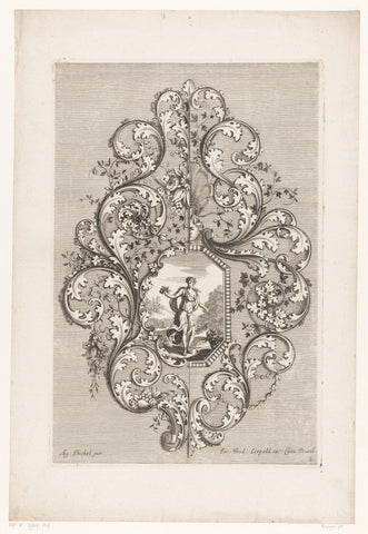 Medallion with Flora, anonymous, 1697 Canvas Print