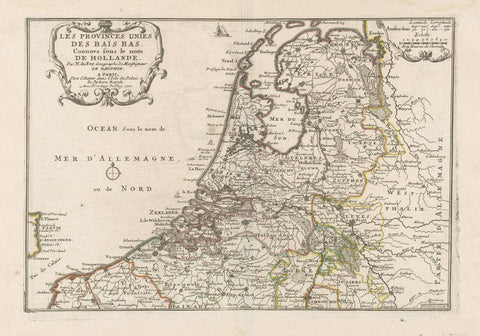 Map of the Netherlands, 1701, Harmanus van Loon, 1701 Canvas Print