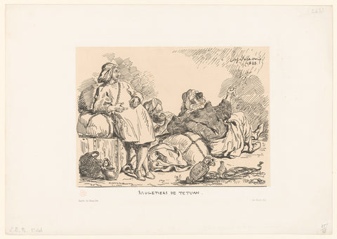 Three Moroccan mule drivers equip, Eugène Delacroix, 1833 Canvas Print