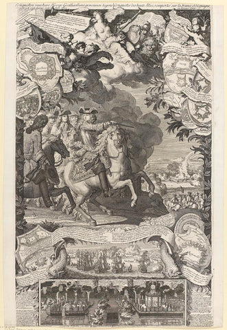 Victory of the Allies over the French and Spaniards in the year 1702, Daniël Marot (I), 1702 - 1703 Canvas Print