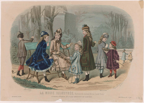 La Mode Illustrée, 1877, No. 49 : Costumes d'Enfants (...), Huard, 1877 Canvas Print