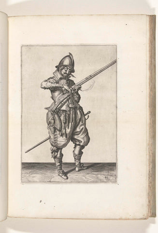 Soldier on guard who gives the fuse on the of his rudder the right place and shape (no. 41), ca. 1600, Jacob de Gheyn (II) (workshop or), 1597 - 1607 Canvas Print