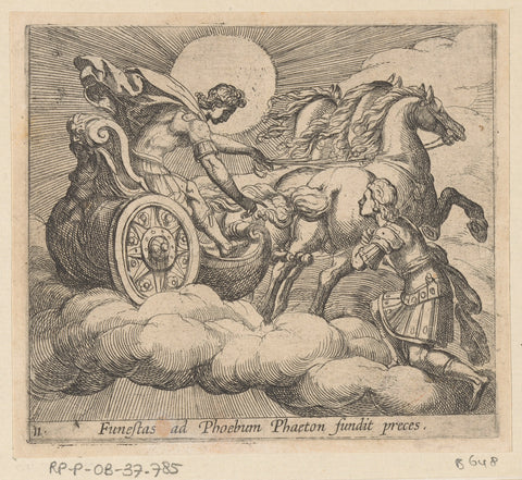 Phaëthon voor Apollo, Antonio Tempesta, 1606 Canvas Print