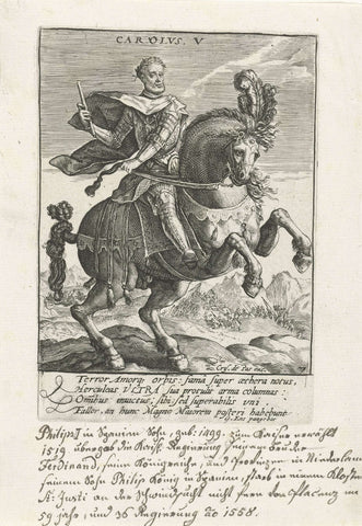 Karel V van Habsburg te paard, Crispijn van de Passe (I), 1604 Canvas Print