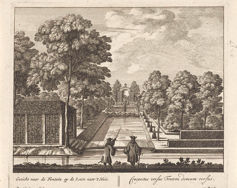 View of a fountain from the avenue to Rosendael Castle, anonymous, 1675 - 1711 Canvas Print