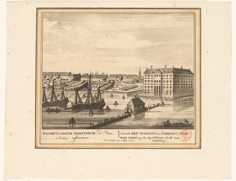 View of 's Lands Zeemagazijn (Admiraliteitsmagazijn) and the Admiraliteitswerf in Amsterdam, anonymous, 1757 - 1766 Canvas Print