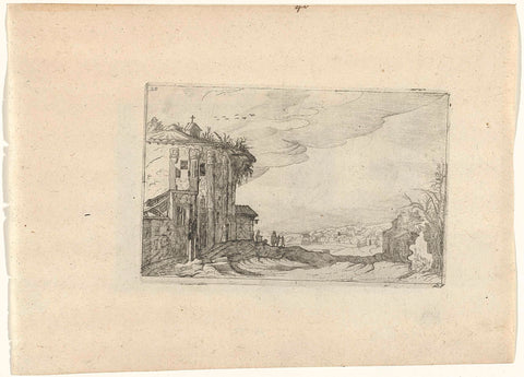 Ruin with corinthian columns, Willem van Nieulandt (II), 1594 - 1685 Canvas Print