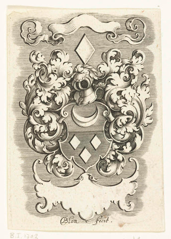 Coat of arms of the wife of Jean Rulant, Michiel le Blon, c. 1611 - c. 1625 Canvas Print