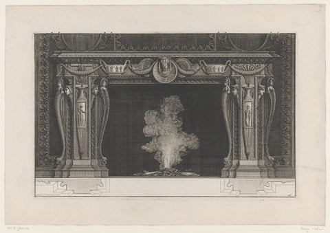 Design for a mantelpiece, Giovanni Battista Piranesi, 1836 Canvas Print