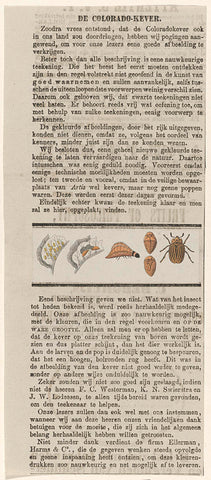 Clippings about the Colorado potato beetle, 1877, anonymous, 1877 Canvas Print