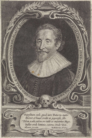 Portrait of Hugo Grotius, Crispijn van de Passe (II), in or after 1636 - 1670 Canvas Print