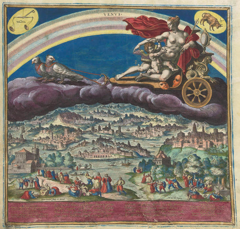 The planet Venus and its influence on the world, Johann Sadeler (I), 1585 Canvas Print