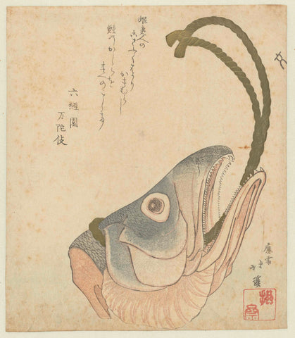 Head of a Salmon, Totoya Hokkei, c. 1815 - c. 1820 Canvas Print