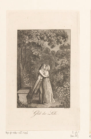 Couple in loving embrace, Daniel Nikolaus Chodowiecki, 1795 Canvas Print