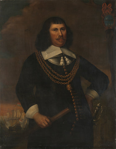 Pieter Florisz (ca. 1605-58), Vice-Admiral of the Northern District, Abraham Liedts (copy after), 1650 - 1720 Canvas Print