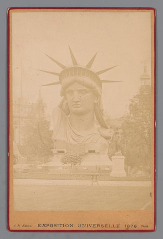 View of the Statue of Liberty of Paris at the World's Fair of 1878 in Paris, anonymous, Monogrammist CP, 1878 Canvas Print