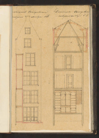 Rear façade and cross-section of a front building, Willem Springer jr., c. 1864 Canvas Print