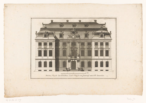 Frontfaçade of a noble country house, anonymous, 1729 Canvas Print