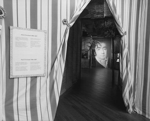 View from a room dressed as a tent to a ceiling-high reproduction of a portrait of Herman Willem Daendels, c. 1991 Canvas Print