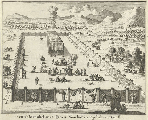 View of the forecourt and the tabernacle, Jan Luyken, 1683 Canvas Print