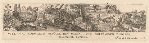 Title page, frieze with nine birds, Pieter Serwouters, c. 1607 Canvas Print