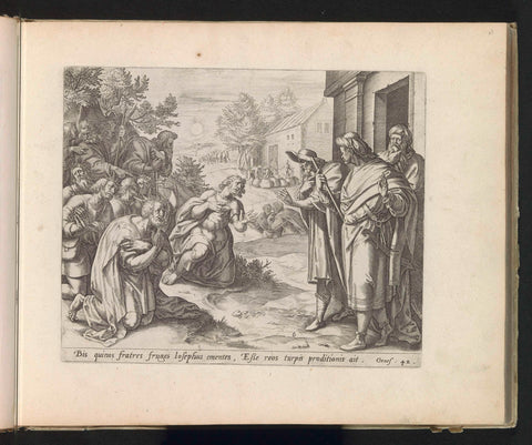 Joseph's brothers kneel before Joseph, Michiel Coxie (I), 1585 Canvas Print