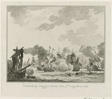 Battle of The Dogger Bank, 1781, Mathias de Sallieth, 1781- 1783 Canvas Print