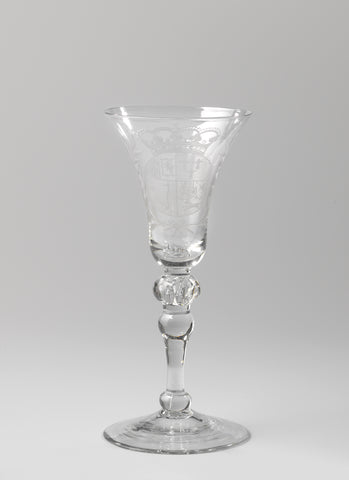 Goblet with alliance coat of arms of Anna of Hanover and William IV of Orange-Nassau, anonymous, c. 1735 - c. 1750 Canvas Print