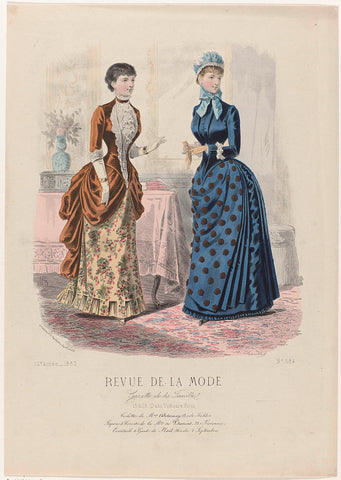 Revue de la Mode, Gazette de la Famille, dimanche 11 mars 1883, 12e annéee, No. 584: Toilettes de Mme Delannoy (...), A. Chaillot, 1883 Canvas Print