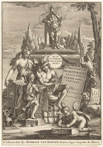 Title page for the Europian Mercury of 1722, anonymous, 1722 Canvas Print