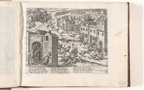 Raid on Saint-Valery-sur-Somme, 1592, Frans Hogenberg (workshop or), 1592 - 1612 Canvas Print