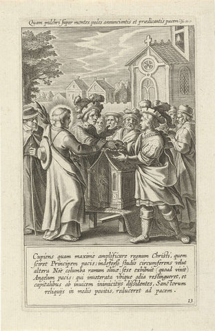 Saint Norbert mediates in a quarrel, Cornelis Galle (I) (attributed to), 1622 Canvas Print