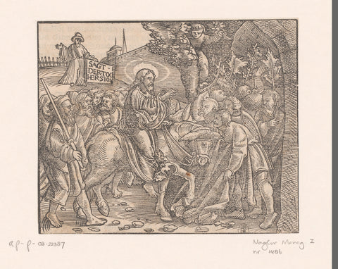 Entry into Jerusalem, Monogrammist AW (16th century), anonymous, 1500 - 1599 Canvas Print