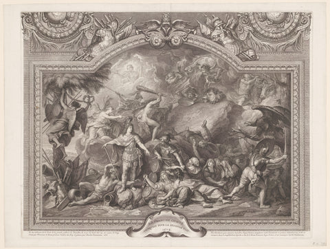 Allegory on the second conquest of Franche-Comté, Charles Louis Simonneau, 1688 Canvas Print