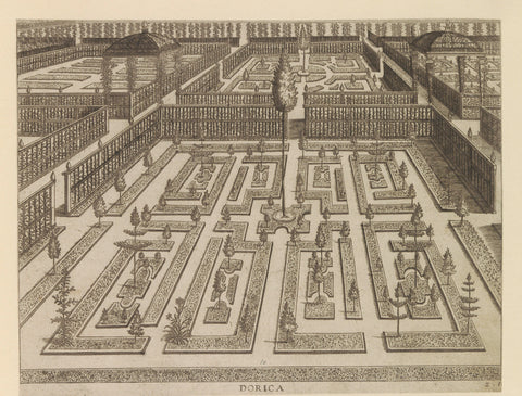 Garden with a ground floor consisting of eight rectangular compartments, anonymous, c. 1600 - c. 1601 Canvas Print