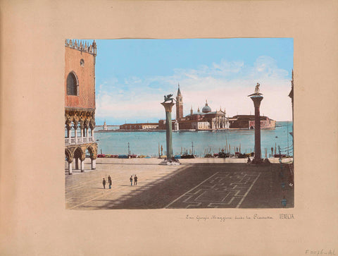 View of San Giorgio Maggiore from St Mark's Square in Venice, anonymous, 1850 - 1876 Canvas Print