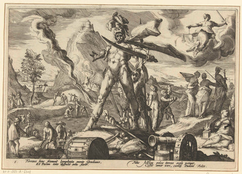 Iron Age, Hendrick Goltzius (workshop of), 1589 Canvas Print